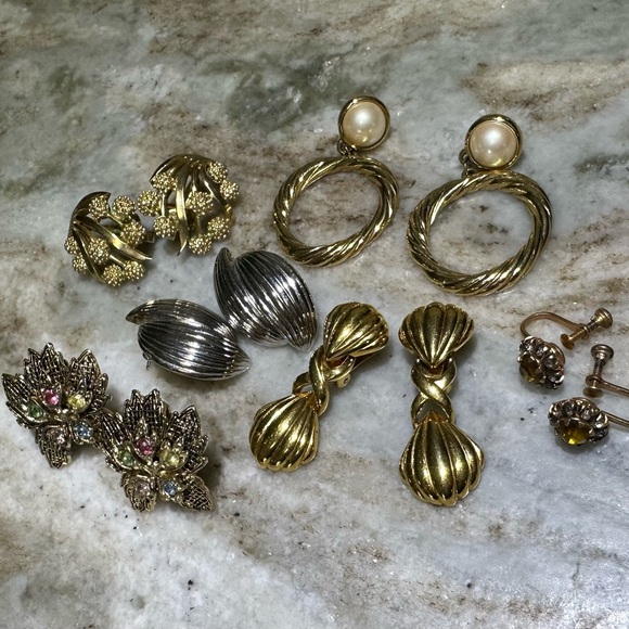 Vintage Jewelry - Vintage gold-tone and silver-tone earrings
